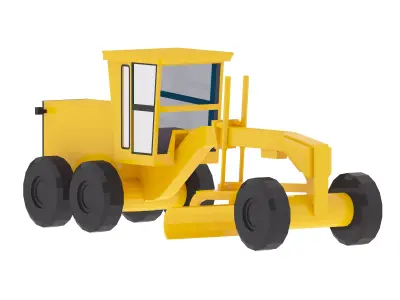 Grader Construction 240K Simplified Low-poly 3D model