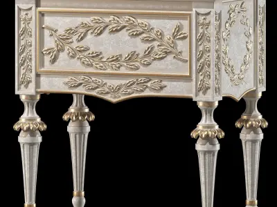 roberto giovannini night stand  with laurel carving art 684PL 3D model
