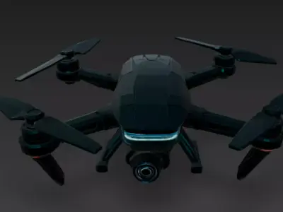 Futuristic High-Tech Drone PBR 3D Model 3D model