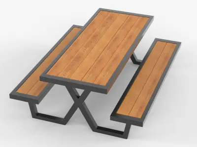 Coffee Table with Iron Legs Free 3D model