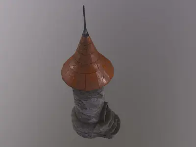 Medieval tower-2 Low-poly 3D model