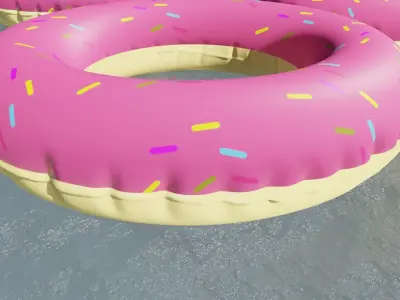 Buoy 3d model group of inflatable donuts floating in water Free 3D model