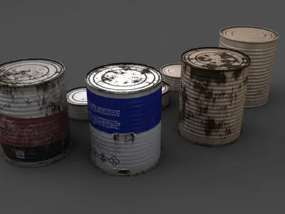 tin cans Low-poly 3D model purchase
