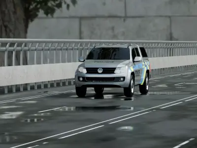 Highway Police Pickup 3D model