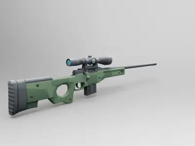 AWP Low Poly Mobile Game Ready model Low-poly 3D model