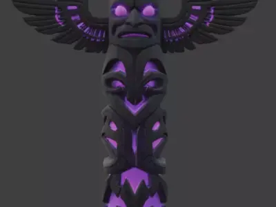 Cursed Totem Pole 3D Model V01 Low-poly 3D model