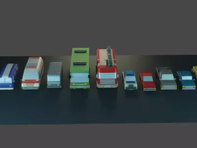 low-poly cars taxi cab Free low-poly 3D model