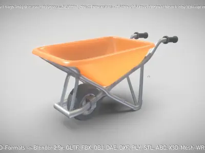 Wheelbarrow 1 High-Poly Version 3D model