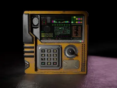Sci Fi Industrial Console - Control Panel - Game Ready Free low-poly 3D model