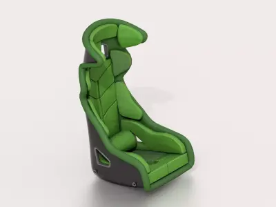 Racing Sport Seat V01 Green Low-poly 3D model