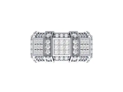 Wedding Art Deco Ring 3D print model 6