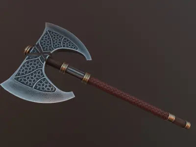 Battle Axe Low-poly 3D model purchase