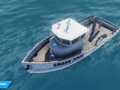 Fishing boat - water vehicle 3D model