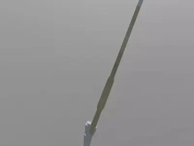 Low poly spear long metal stick Free low-poly 3D model
