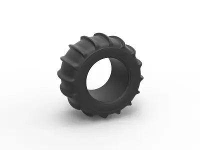 Dune buggy rear tire 6 Scale 1 to 25 3D print model