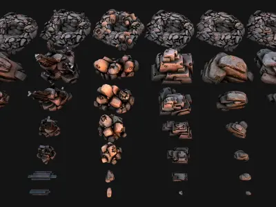 Ore Minerals Gold Iron Copper Coal Resource Pack for Mine Cave