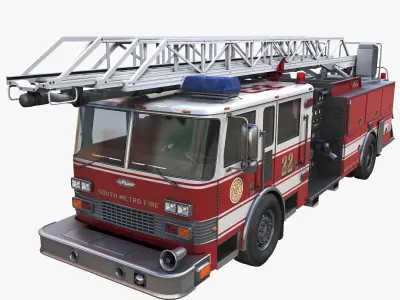 American Fire trucks collection 3D Model Pack