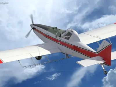 Agricultural Aeroplane White 3D model