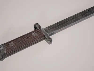 WW2 Italian Carcano M38 Bayonet Low-poly 3D model