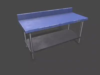 Old Metal Workbench Low-poly PBR Low-poly 3D model