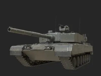 3 coatings of Indian Army KMW Arjun Main battle tank Low-poly 3D model