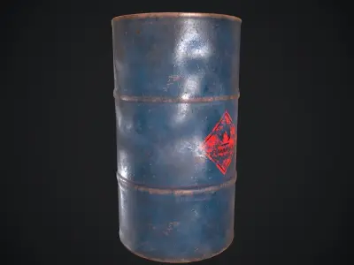 Oildrum barrel Low-poly 3D model