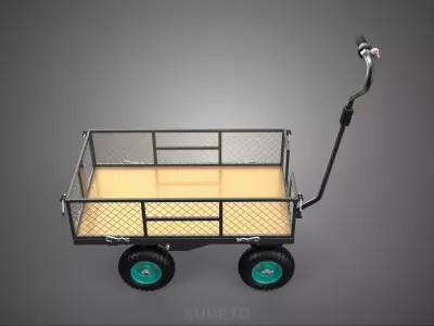 MOTORIZED ALL TERRAIN UTILITY WAGON CART OUTDOOR WHEELBARROW KIT 3D model