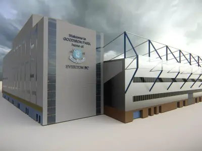 Goodison Park - Everton Stadium  Low-poly 3D model