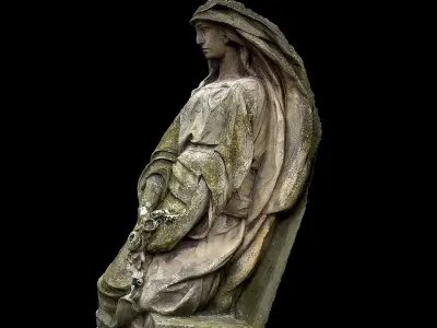 monument art woman sculpture front part photogrammetry Low-poly 3D model