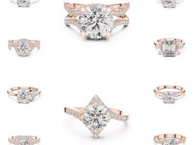 100 Woman Rings 3DM STL with 3 COLOR photos and videos 3D print model