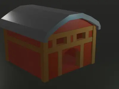 Low Poly Barn Free low-poly 3D model