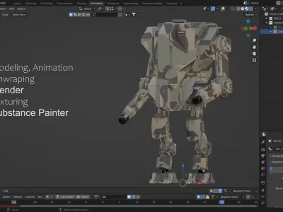 Mech 04 - Ghost Low-poly 3D model