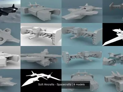 Scifi Aircrafts - Spacecrafts 3D Model Pack