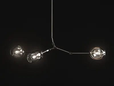 Branching bubble 3 lamps 2 3D model