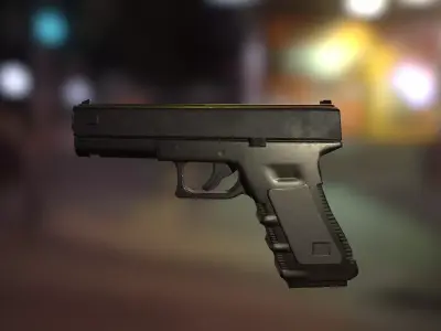 Gun g-17 Low-poly 3D model