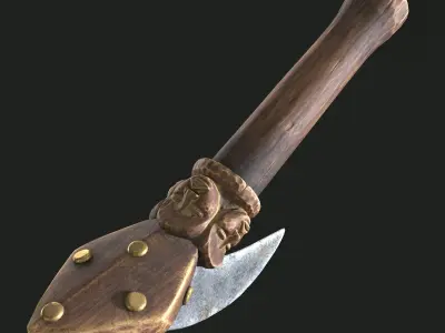 Ancient hatchet Low-poly 3D model