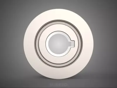 STANDARD 2 TWO DOUBLE GROOVE TRACK PULLEY SHEAVE WHEEL BELT GEAR 3D model