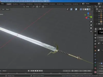 THE SWORD computer screen showing 3D model