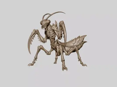 Aether-Forged Void-Mantis - Premium 3D Printable Sci-Fi Boss 3D print model