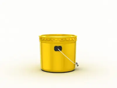 Metal Paint  Bucket 3 Gallon Mockup 3D model 3D model