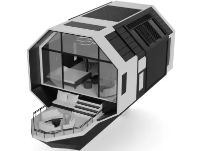 Cruising Houseboat 3D model