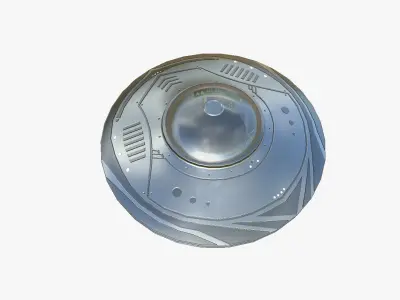 Alien Spaceship UFO B02 Aluminum - Sci Fi Spacecraft Design Low-poly 3D model