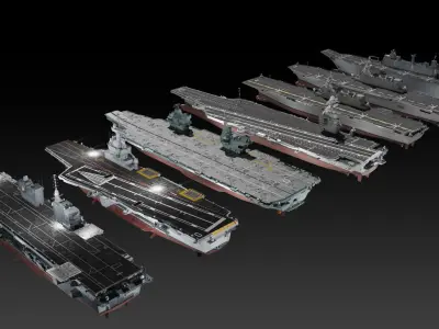 Modern aircraft carriers 3D Model Pack