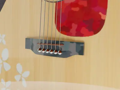 Acoustic Guitar Low-poly 3D model purchase