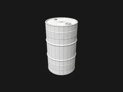 Low-poly PBR Metal Barrel Low-poly 3D model