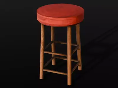 Stool Chair 3D Model  Low-poly 3D model