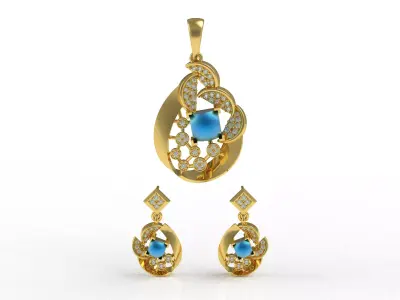 Diamond Pendant Set 46 3D print model