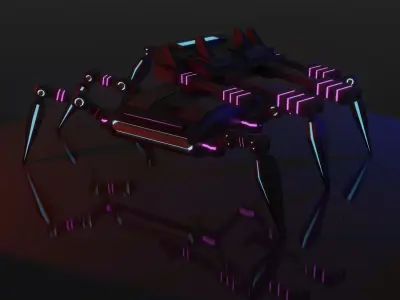 Spider Tank Low-poly 3D model