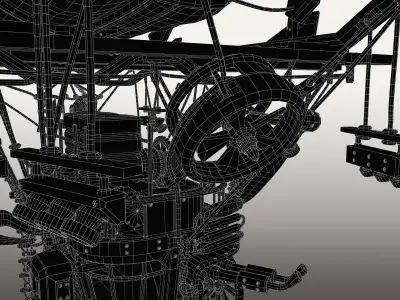 Steampunk Airship Low-poly 3D model