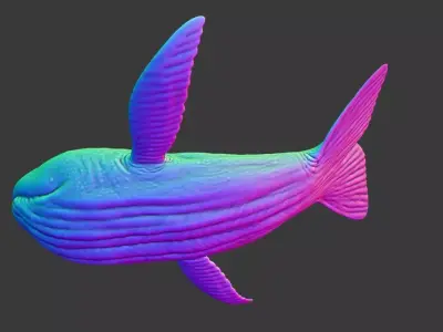 Whale High and Low poly FBX Low-poly 3D model